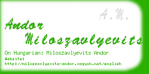 andor miloszavlyevits business card